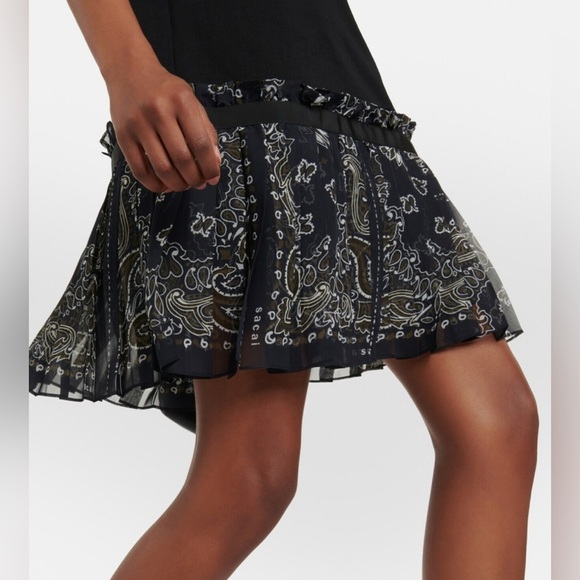 Sacai Bandana Print T-shirt Dress in Red Size 3/ US Large-10 - Picture 14 of 14